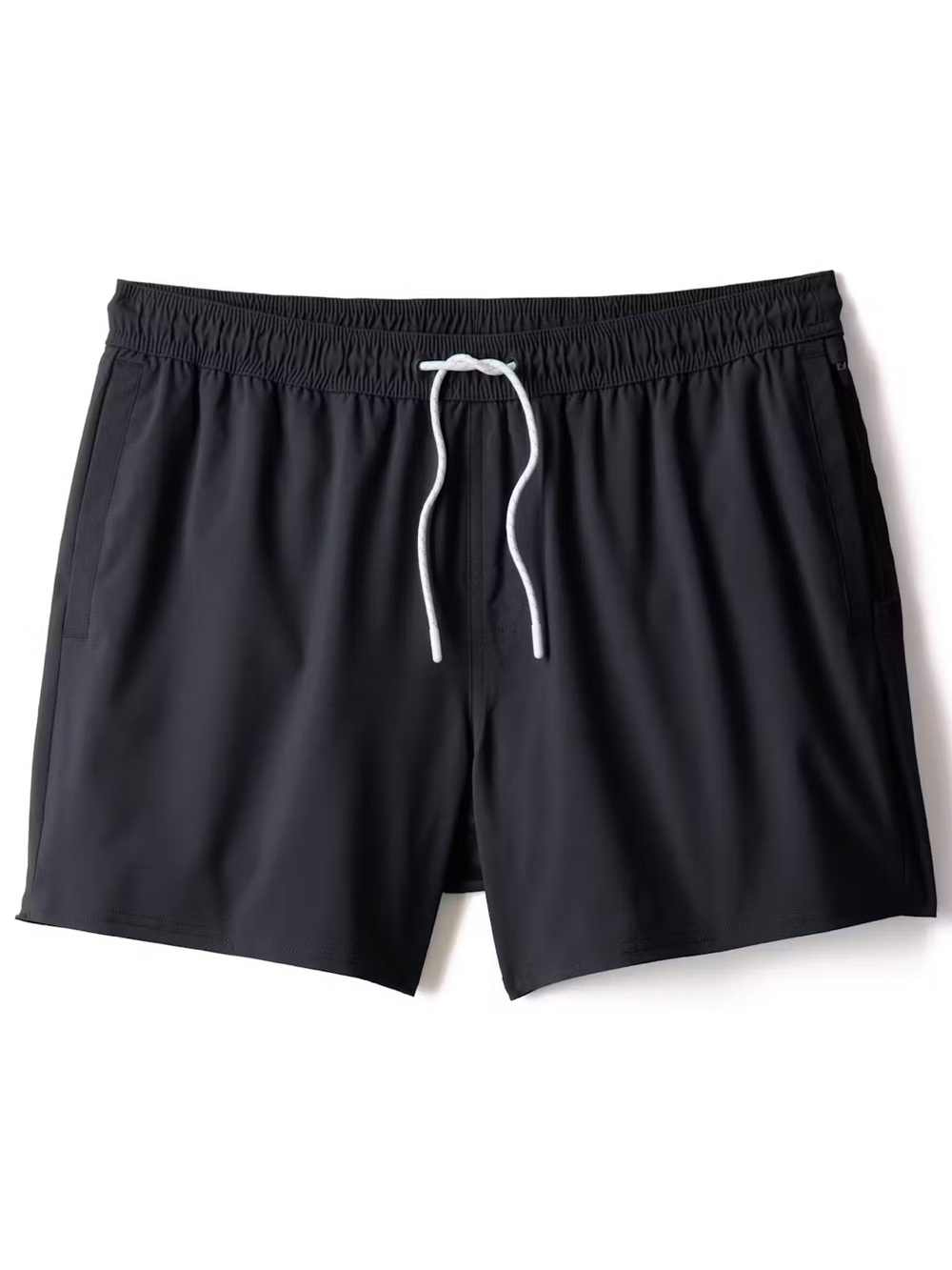 Men’s Wellen performance lined swim trunks, 5” inseam in Size Medium, Black.